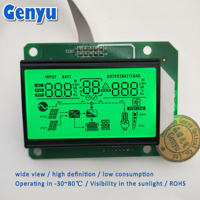 İyi bir fiyat. 5.0V Özel Segment LCD Ekranı HTN Pozitif Yeşil Arkaplan Işığı Inverter LCD Ekranı çevrimiçi