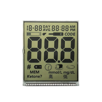 Özel LCD Bölüm Ekranı HTN Pozitif Kan Glikoz Ölçümü için Arkaplan Işığı Yok