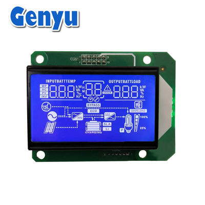 Segment Negatif HTN LCD Ekran Mavi LCM Modülü Güneş Inverteri için Beyaz Arkaplan
