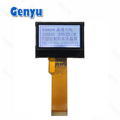 0.96 inç 128x64 Monochrome FSTN LCD Ekran 15 pin Beyaz Arkaplan Işıklı SPI Arayüzü